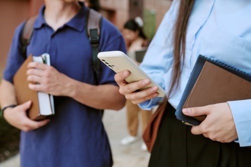 Walking Student On Phone